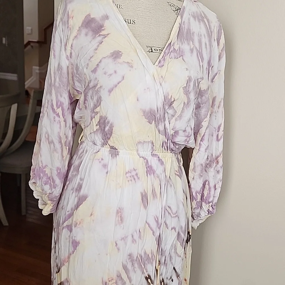 Young Fabulous &Broke Asymeteic Faux Wrap Tie Dye Dress Size Medium EUC - Picture 4 of 11